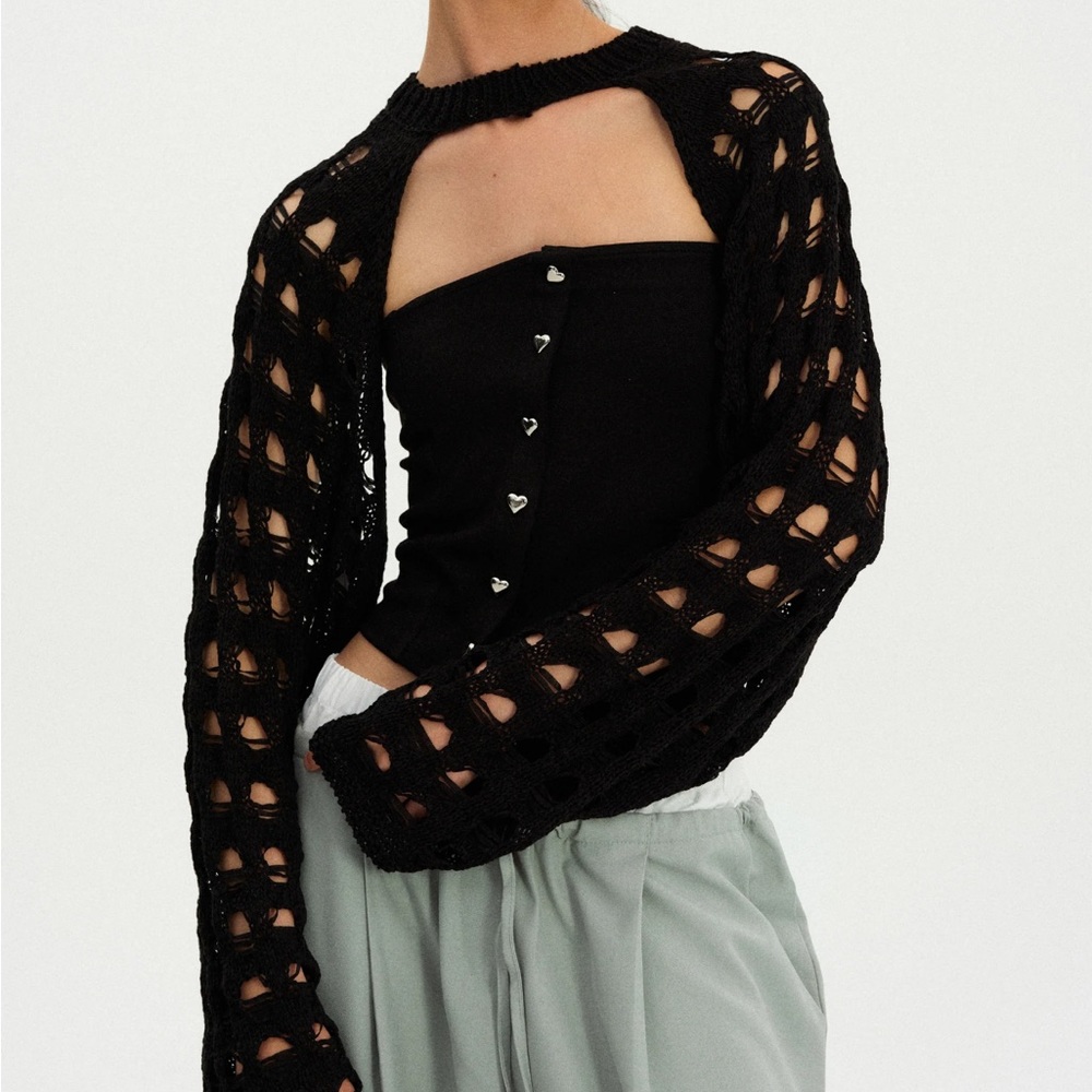 Source Unknown Crochet Stirrup Sweater Sleeves - image 1